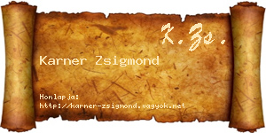 Karner Zsigmond névjegykártya